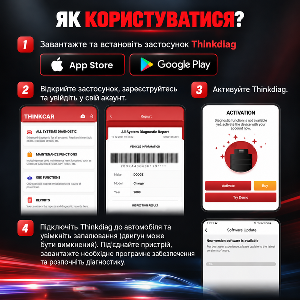 Автосканер Thinkcar ThinkDiag для Android, IOS з підпискою на 24міс 10251 фото